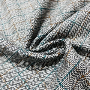 Wollmisch-Tweed-Stoff, breit 62 Zoll, Jacken, Rock, Weste, Poncho, Mantel, Anzug, 260 g/m², grau, blau, braun, Wollfäden, Kleid, Schals,