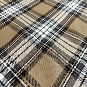 Klassischer Polyviskose-Stoff, Tartan-Braun kariert für Blazer, Hosen, Röcke & Herbstmode, 230g/m², 150cm breit,