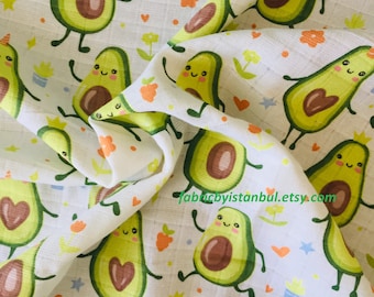 Organic Cotton Double Gauze - Avacado Organic Cotton Double Gauze - Avacado