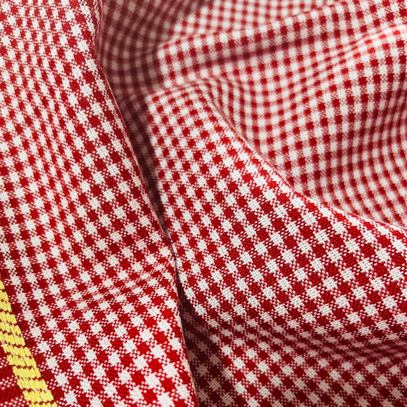 Red White checks gabardine
