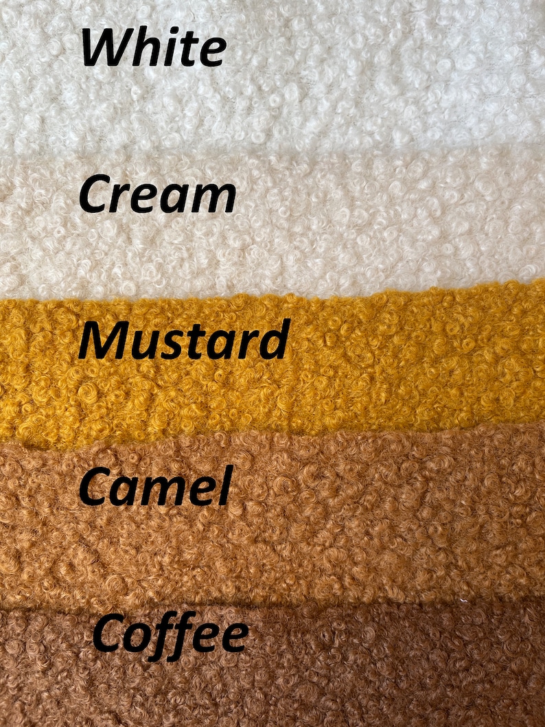 Boucle, 13 more color curly cue boucle plush, wide 59', Coat and upholstery Fabric, Wooly Plush Fabric, stuffed toys fabric, Soft plush,