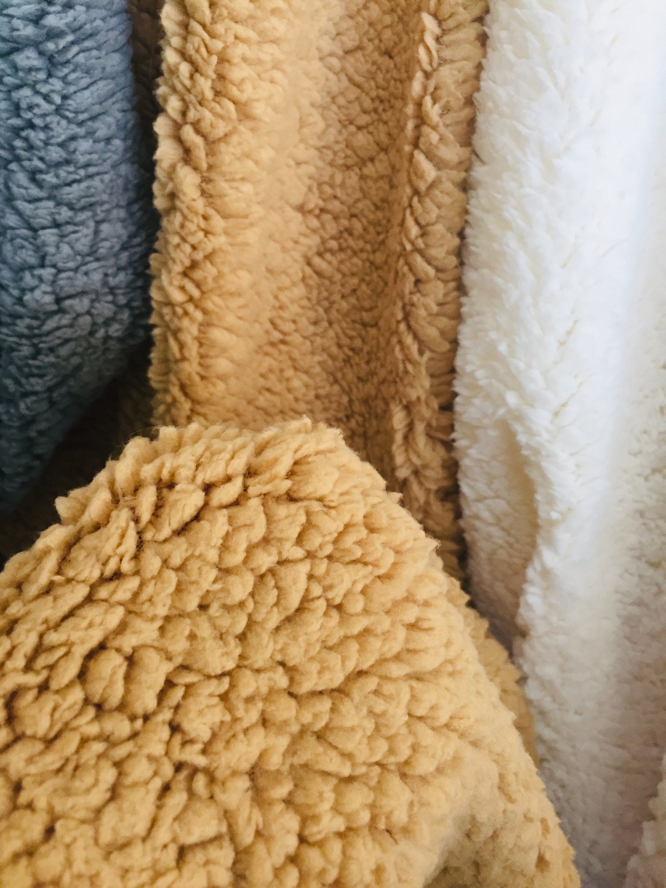 Teddy Plush Fabric, Sherpa Fabric, Fleece Fabric, by the Half Yard