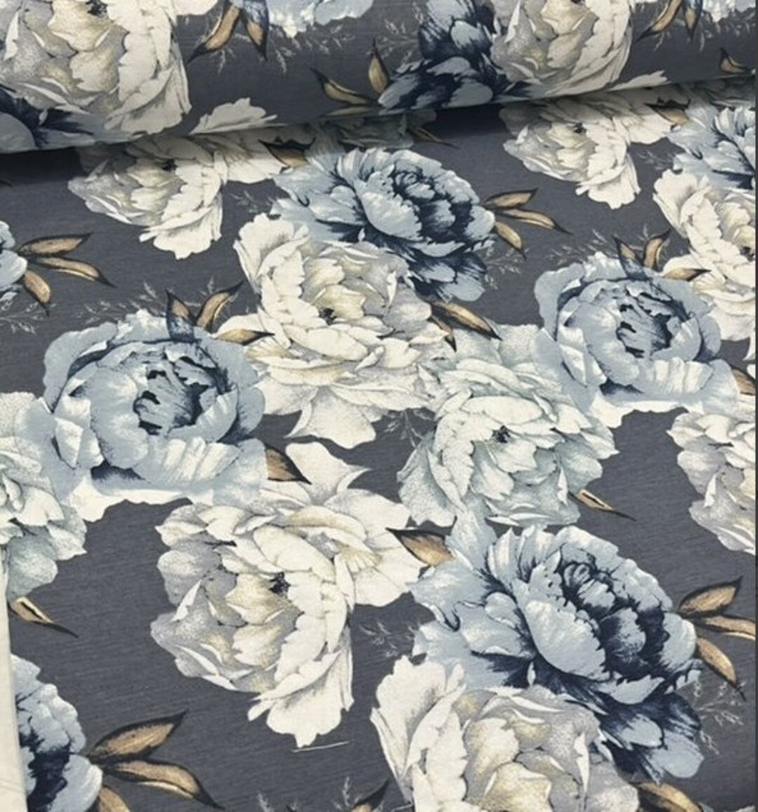 Upholstery Canvas Fabric, Wide 1.96 Yards, Water Oil Repellent, Roses