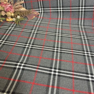 Gray Plaid Fabric, wide 1.64yard, scottish tartan, Plaid pattern, high quality Polyviscose, home decoration and clothing material, sewing,