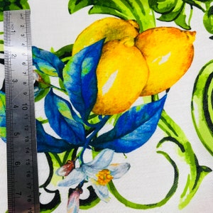Lemon linen Fabric, wide 1.64 yards, linen fabric, craft fabric, apparel, tablecloth, curtain, apron, kitchen decor, runner, drapery, pillow