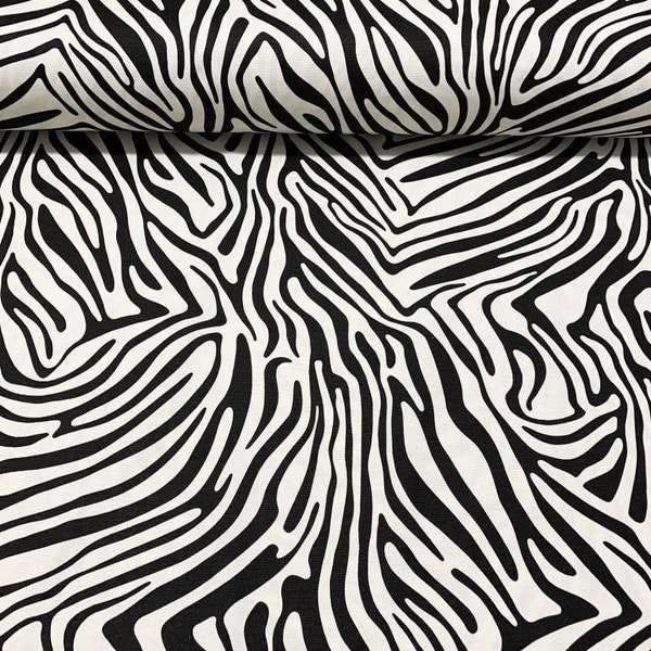 Upholstery canvas fabric, wide 1.96 yards, Water and oil repellent, black white, zebra pattern, home decoration, modern outdoor material,