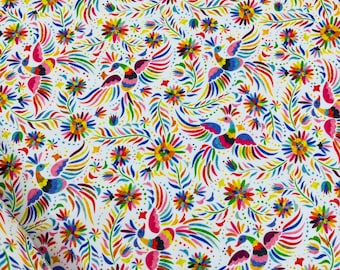 Mexican otomi printed, Craft fabric, Width 55", Digital Print Fabric, Upholstery, Furniture, Cushion, table cloth, chair, sofa, bag, 6.35oz