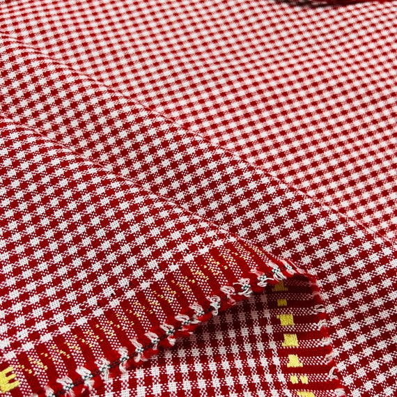 Red white checked, wide 57inch,  230gsm, High quality Red white gabardine, polyviscose, Drapery, tablerunner, soft upholstery, vest, skirt,