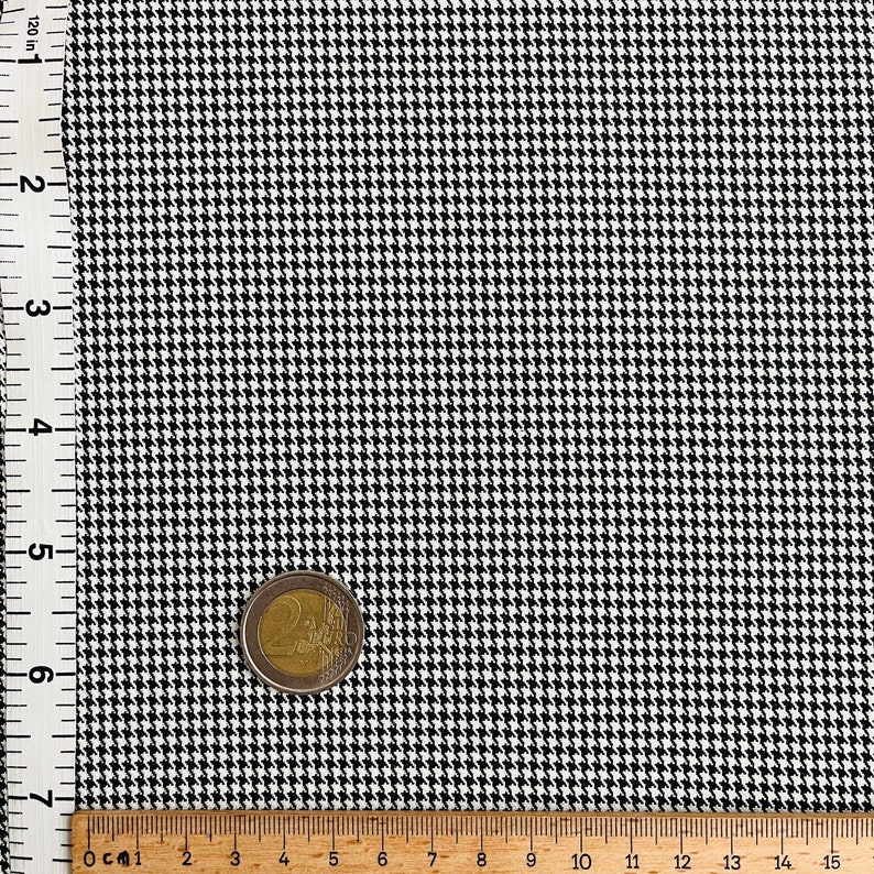 Small Houndstooth Fabric, Wide 1.64yard, Polyviscose Black White Fabric, Blanket scarf, Jackets, Poncho,  Skirt, Vest, Dress, suit, cushion