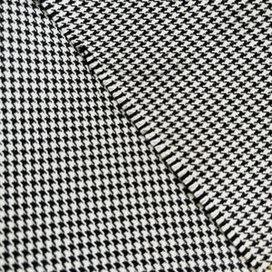Small Houndstooth Fabric, Wide 1.64yard, Polyviscose Black White Fabric, Blanket scarf, Jackets, Poncho,  Skirt, Vest, Dress, suit, cushion