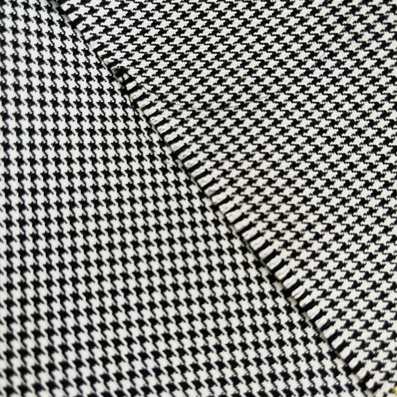 Small Houndstooth Fabric, Wide 1.64yard, Polyviscose Black White Fabric, Blanket scarf, Jackets, Poncho,  Skirt, Vest, Dress, suit, cushion