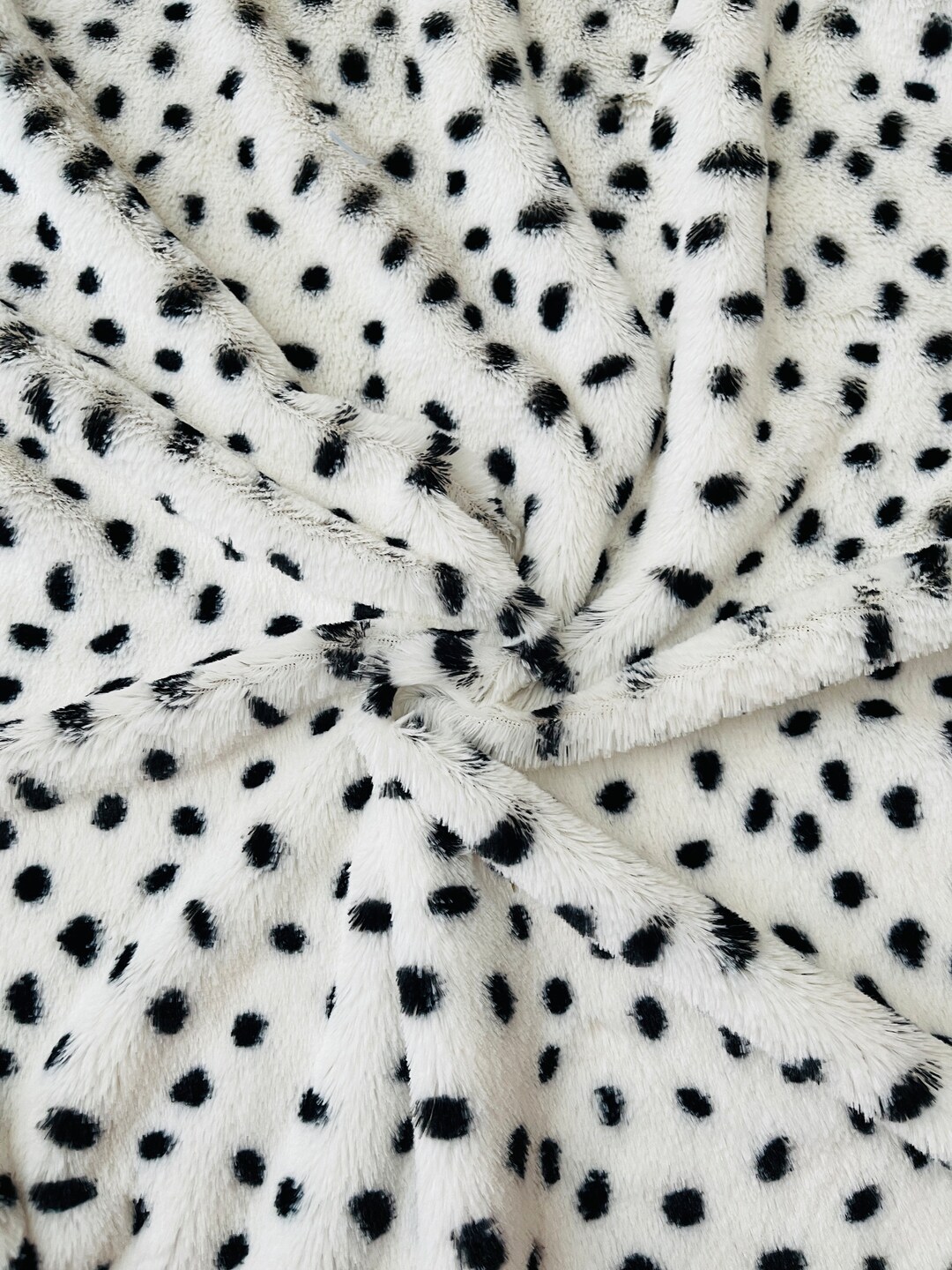 Dalmatian Plush Fabric, Wide 1.64yard, Black White Dog Fabric