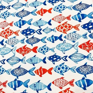 Home Decor Fabric, Digital Printed Fabric, Orange Blue Fish Digital ...