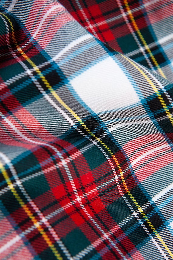 Fabric, Royal Stewart Tartan Fabric Red Plaid Material for