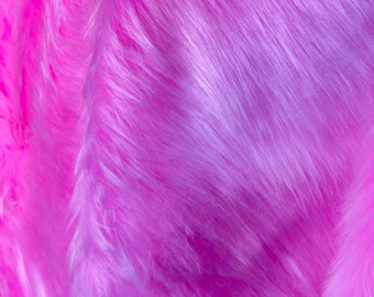 Neon pink plush fabric, faux fur, wide 59inc, 5 colors, one sided, eco-friendly, soft plush fabric, stuffed toys, photo prop, coat
