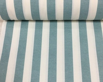 Upholstery canvas fabric, extra wide 1.96 yards, Water oil repellent, mint white stripes fabrics, drapery, chair, cushion, arm chair fabric