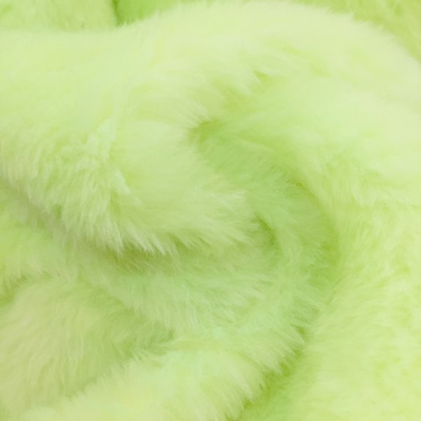plush fabric, wide 1.64 yarda, 280gsm faux fur fabric, one sided fur fabric, soft plush fabric, coat fabric, stuffed toys fabric, neon lime