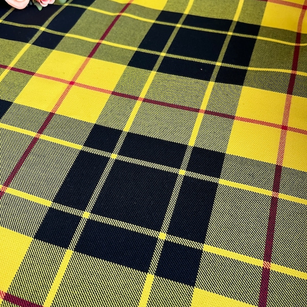 MacLeod Yellow Plaid Tartan Men's Zip Up Hoodie