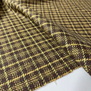 Wollmischung Tweed Stoff, Breite 162cm, Jacken, Rock, Weste, Poncho, Mantel, Anzug, 260g/m², braun, beige gestreift, Wollfaden, Kleid, Schal
