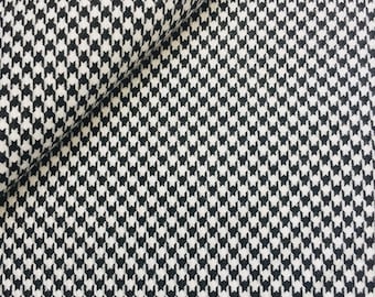 Black houndstooth Fabric, wide 1.64yard, cotton polyviscose black white fabric, blanket scarf, jackets, poncho, skirt, vest,