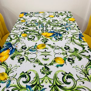 Lemon linen Fabric, wide 1.64 yards, linen fabric, craft fabric, apparel, tablecloth, curtain, apron, kitchen decor, runner, drapery, pillow