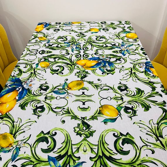 Lemon linen Fabric, wide 1.64 yards, linen fabric, craft fabric, apparel, tablecloth, curtain, apron, kitchen decor, runner, drapery, pillow