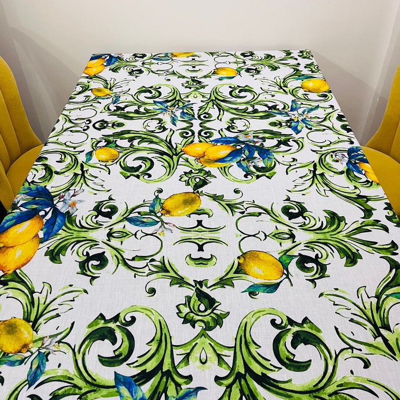 Lemon linen Fabric, wide 1.64 yards, linen fabric, craft fabric, apparel, tablecloth, curtain, apron, kitchen decor, runner, drapery, pillow