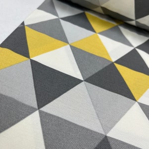 Upholstery canvas fabric, wide 1.96 yards, Water and oil repellent, triangle geometric, home textile, decor material for kitchen, pillows,