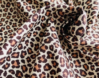 Pure cotton poplin, wide 66" clothing, home textile, quilting, napkins, curtains and all your fine poplin fabric projects, Leopard Print,
