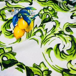 Lemon linen Fabric, wide 1.64 yards, linen fabric, craft fabric, apparel, tablecloth, curtain, apron, kitchen decor, runner, drapery, pillow