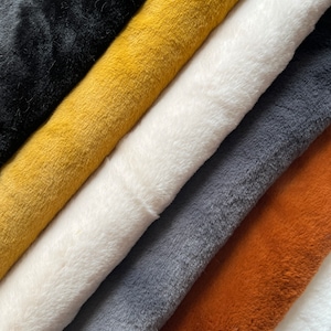 Rabbit plush fabric, 6 color, wide 1.64 yarda, faux fur, vegan, one side soft plush, faux fur toys, fur cuffs collars, by the yard meter,
