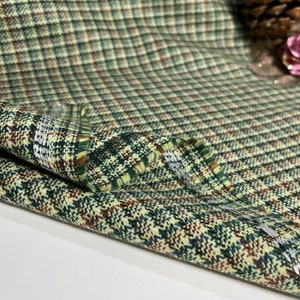 Wollmischung-Tweed-Stoff, breit 62 Zoll, Jacken, Rock, Weste, Poncho, Mantel, Anzug, 260 g/m², Grün, Braun, Burgund, Wollfäden,