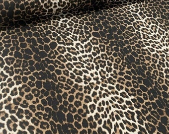 Upholstery canvas fabric, wide 1.96 yards, Water and oil repellent, leopard pattern, beige brown animal skin home decoration, modern outdoor