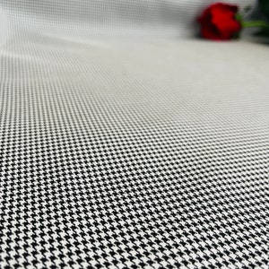 Small Houndstooth Fabric, Wide 1.64yard, Polyviscose Black White Fabric, Blanket scarf, Jackets, Poncho,  Skirt, Vest, Dress, suit, cushion