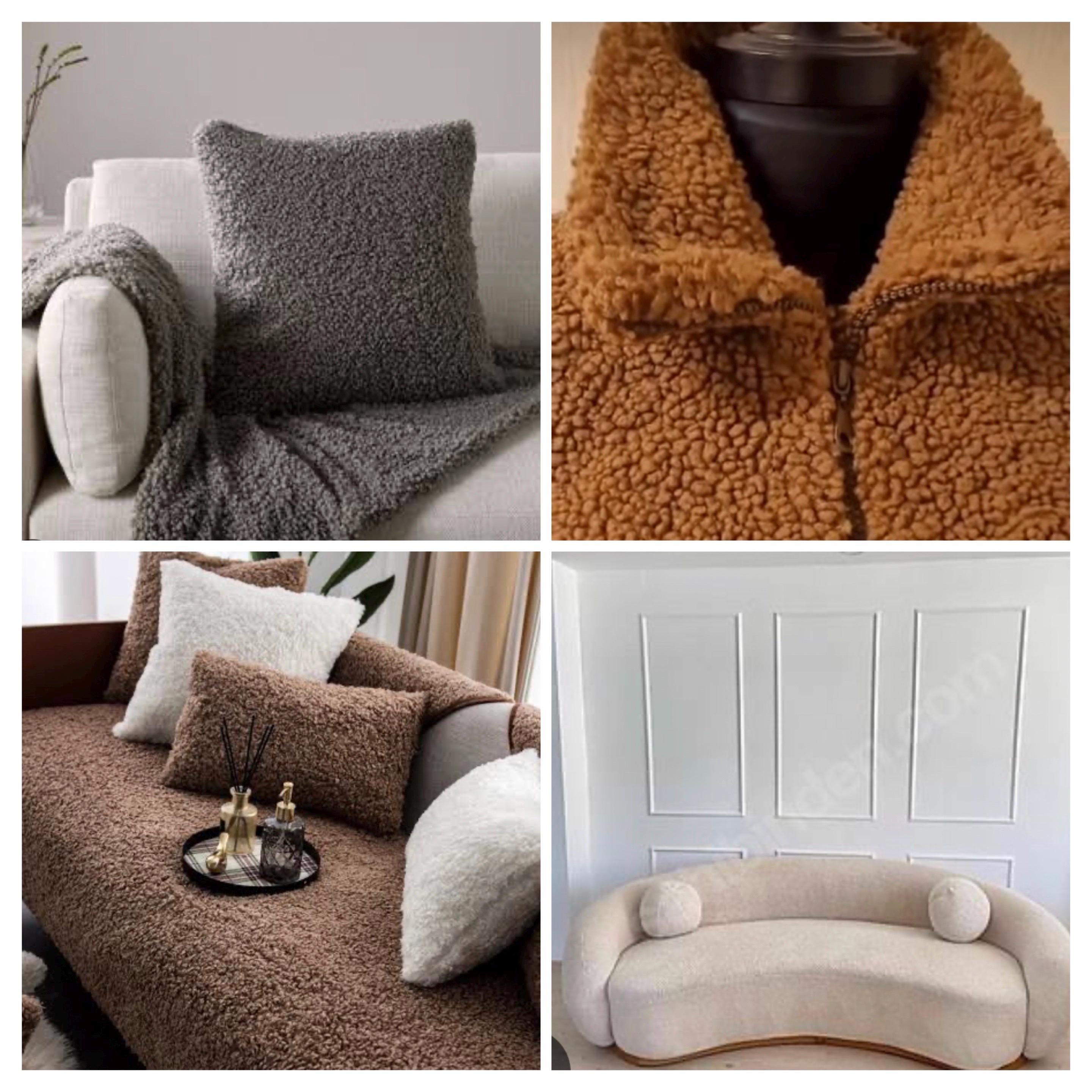 Aniyan Bouclé Stoff Meterware - Weicher Teddy Stoff 148cm Breite Für Polster & Nähen