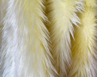 Colori vivaci, ampio tessuto felpato da 150 cm, pelliccia sintetica a pelo lungo, pelliccia da un lato, cappotto, sfumatura bianca, giocattolo di peluche, orsacchiotto Shaggy fantastico, capelli di bambola
