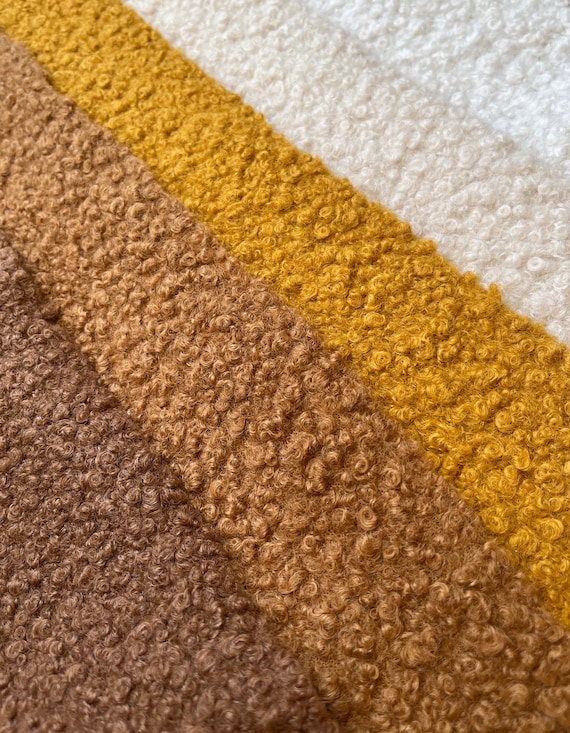 Boucle, 13 more color curly cue boucle plush, wide 59" Coat and upholstery Fabric, Wooly Plush Fabric, stuffed toys fabric, Soft plush,