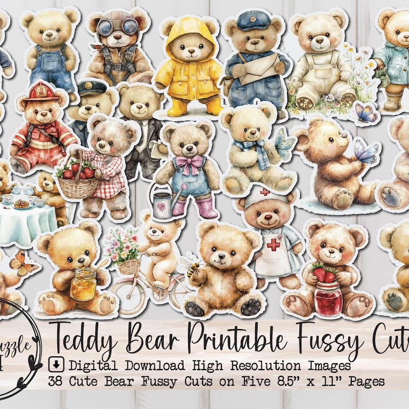 Teddy Bear Scrapbook Page - Etsy