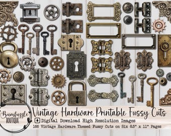 Vintage Hardware Fussy Schnitte - Printable Junk Journal Ephemera (Digitaler Download)