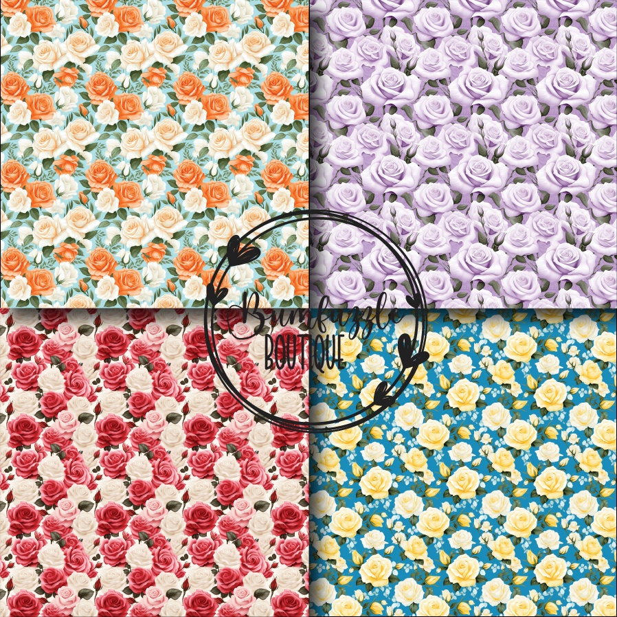 Vintage Rose Digital Paper | Seamless Floral Scrapbooking (digital ...