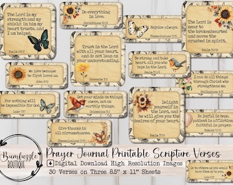 Scripture Verse Labels – Prayer Journal, Scrapbook Ephemera (Digital Download)