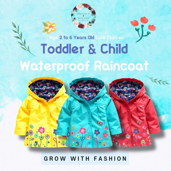 Toddler Girls Raincoat / Waterproof Jacket for Girls / Infant - Etsy