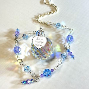 Teacher Appreciation Suncatcher With AB Clear Crystal Prism Globe, Teacher Appreciation Gift, Window Decor, Window Prism,