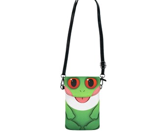 Bolso bandolera con diseño de rana arborícola de ojos rojos