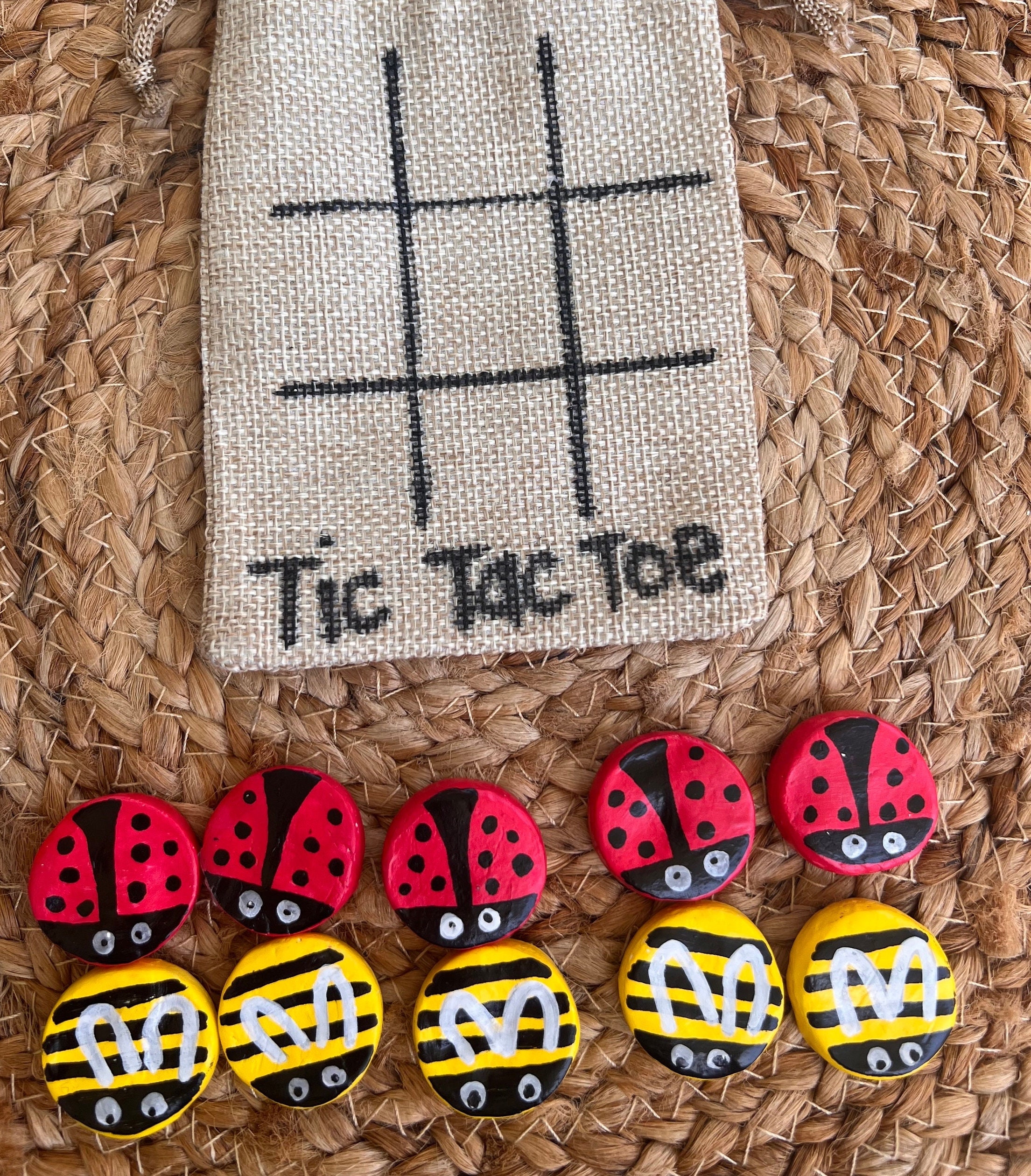 Tic Tac Toe Board Game with Rocks  Hangman game, Cricut, Country