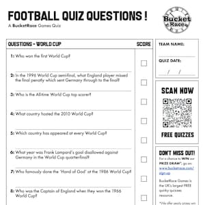 Printable World Cup Football Quiz Questions 2022