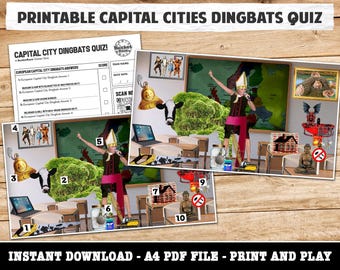 Printable European Capital City Dingbats Quiz
