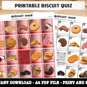 Printable Biscuit Picture Quiz Mixed Level