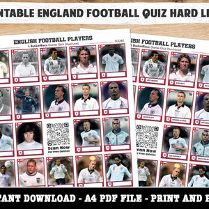 Printable England Players Football Picture Quiz Hard Level