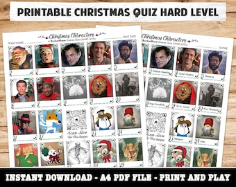 Utskrivbar julfigur bildquiz svår nivå
